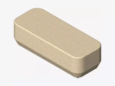 Seat - Ottoman - Simplicity - Rectangle Low-poly 3D model