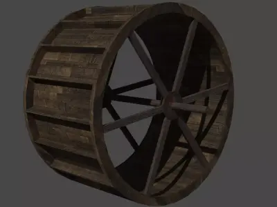 Water Wheel Free low-poly 3D model