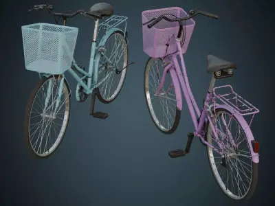 Bicycle 1B Low-poly 3D model