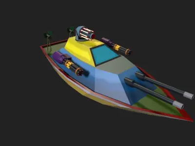Low Poly Boat Game Ready Asset Low-poly 3D model