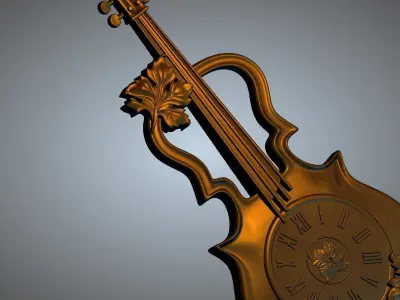 violin wall clock 3D print model
