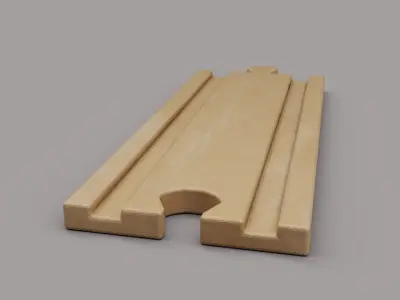 Wooden Toy Train - Track Straight - Game Ready Low-poly 3D model Free low-poly 3D model
