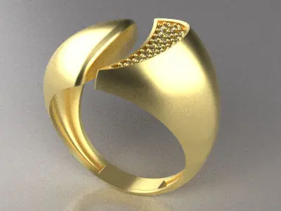 woman diamond ring R00085   10 part ring size  3D print model