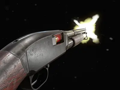 Winchester Model 12  Low-poly 3D model