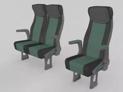 Bus and Train Seat Passenger Rigged 3D model