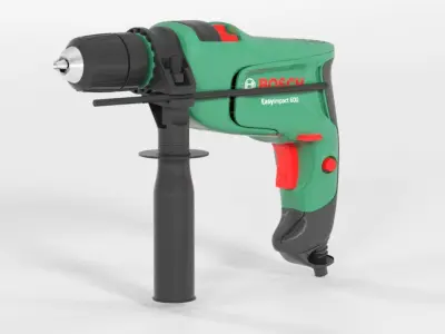  Bosch Electric Hammer Drill EasyImpact 600 Low-poly 3D model