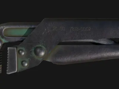 Pipe Wrench Low-poly 3D model 5