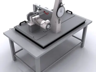 Tribometer table with machine 3D model