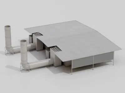 Hangar Exterior 4 Low-poly 3D model