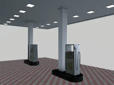 Petrol Station 3D model shop