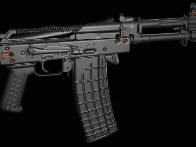 AKS-74U Highpoly Decimated Model 3D model