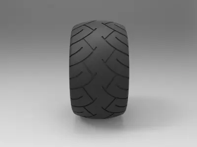 Wide rear wheel from Chopper 3D model