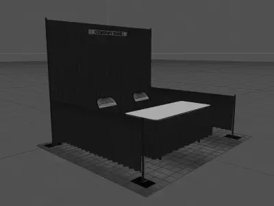 Pipe and Drape Trade Show Booth 3D model