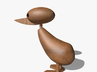 Wooden Toy Duck Low-poly 3D model purchase