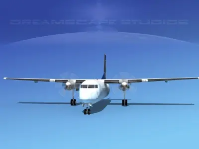 Fokker 50 Ansett Australia 3D model