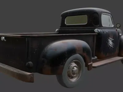 Vintage Rusty Pickup Truck 3D Model 3D model 37