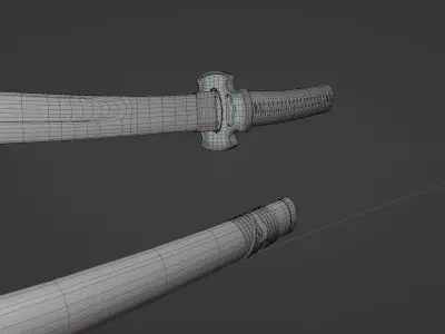 Katana Low-poly 3D model 22