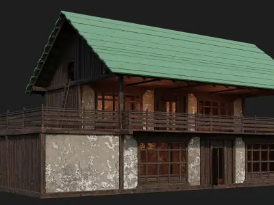 Old Medieval Building 4K Textures GameReady 135 Low-poly 3D model