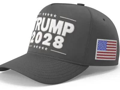 Trump 2028 Cap with Republican Elephant Pin 3D model