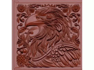 Eagle Art 3D stl file for cnc carving Free 3D print model