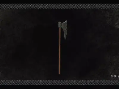Short Viking Battleaxe Low-poly 3D model