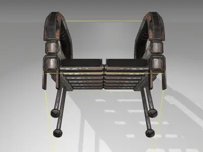 Futuristic Stairs - 1 - Rusty Textures Low-poly 3D model