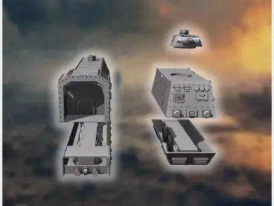 German armored train set with Panzer III turret - World War Two  3D print model