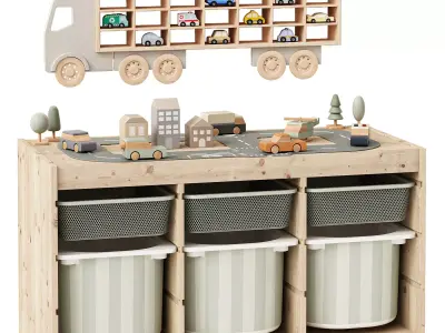 IKEA TROFAST Furniture and Toys for Childrens Room 02 3D model
