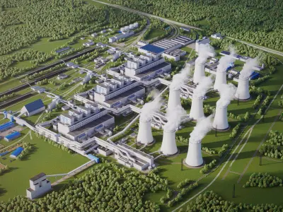 Power plant detailed 3D model