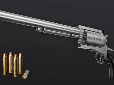 Magnum Research BFR Revolver Low-poly 3D model