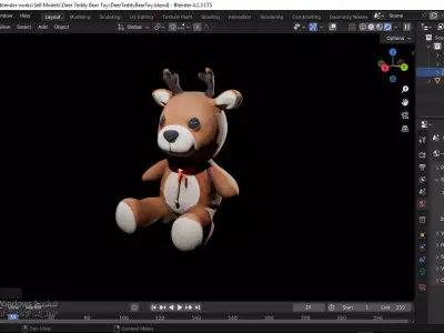 Deer Tedy Bear Toy Free 3D model