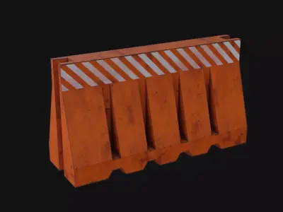 Plastic Barrier Low-poly 3D model purchase