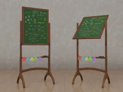 Compact Tall Duo - Customizable Double-Sided Chalkboards 3D model