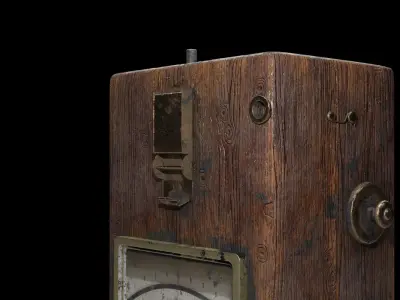 Vintage electrometer device model Low-poly 3D model