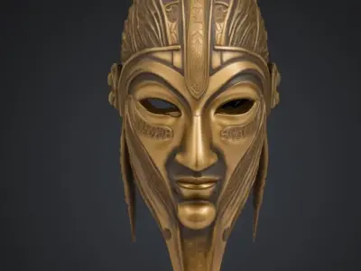 Mythological Anatolian Uyghur Face Mask - Mythological Mask 3D print model