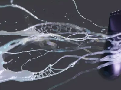 Cosmetic Liquid Splash  Dynamic Alembic and Render Ready Scenes 3D model
