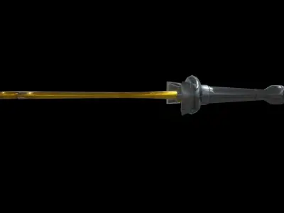 Saw Gold Sword Low-poly 3D model