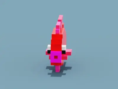 Voxel Fish Low-poly 3D model purchase