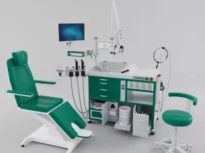 Dentist Workplace Low-poly 3D model
