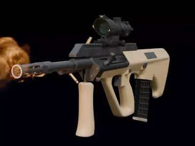 Steyr AUG A3 with ACOG scope 3D model