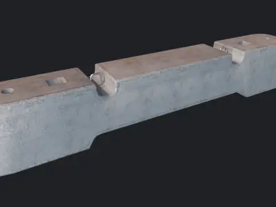 Concrete Barriers PBR  Low-poly 3D model