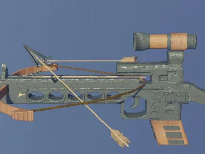 zombie crossbow and pistol arrow Low-poly 3D model