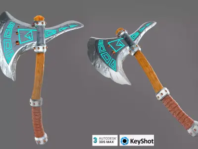 Axe -game ready model viking Low-poly 3D model