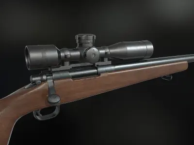 M40A1 Sniper Rifle Low-poly 3D model