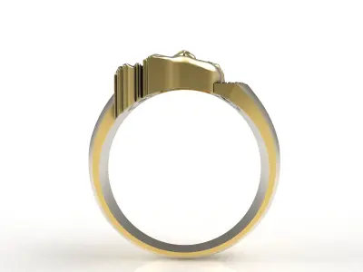 Sitting Lion Diamond Ring 3D print model