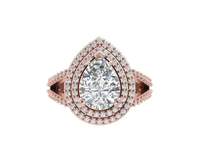 Pear Art Deco Ring 3D print model