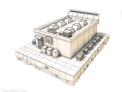 Cartoon Fashion Store City Building Low-poly 3D model