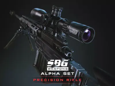 SBG Precision Rifle Low-poly 3D model