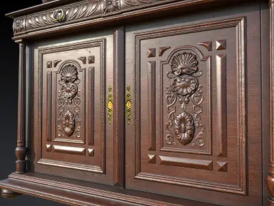 Victorian Antique Cabinet Low-poly 3D model
