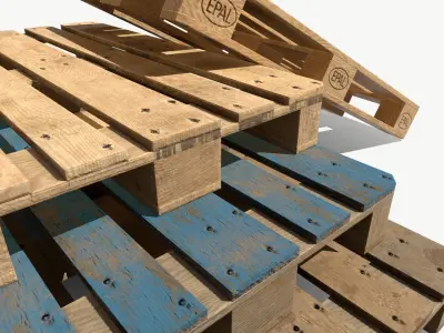 Euro Palette 4 types Low Poly PBR Low-poly 3D model